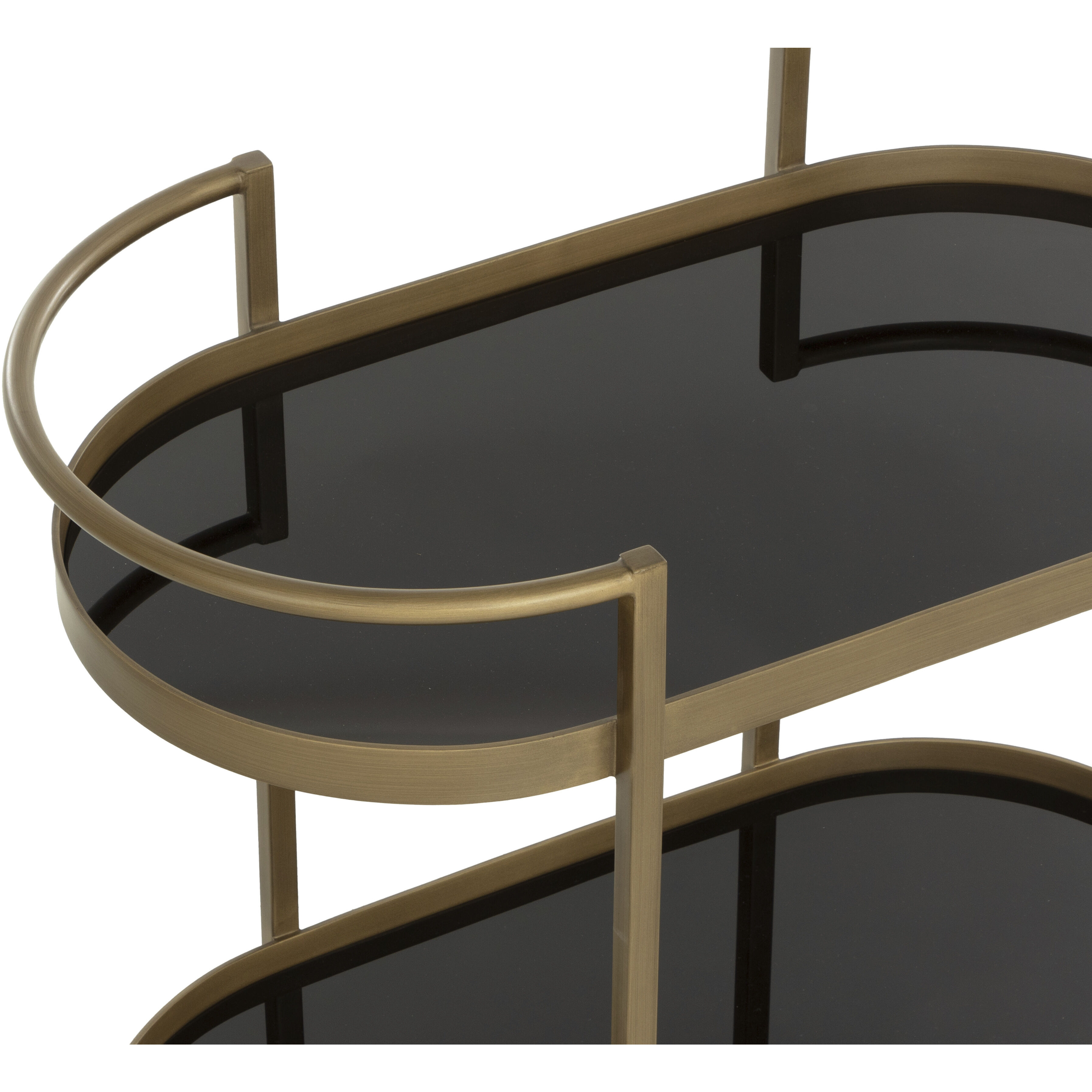 Bartlett Black / Antique Brass Bar Cart